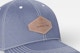 Hexagonal Leather Tags on Cap Mockup, Close Up