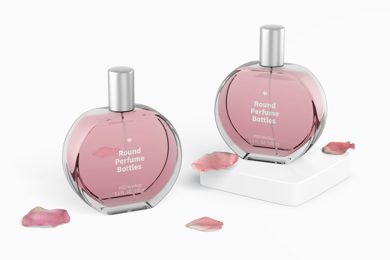 Maqueta de Botellas de Perfume Redonda, Perspectiva