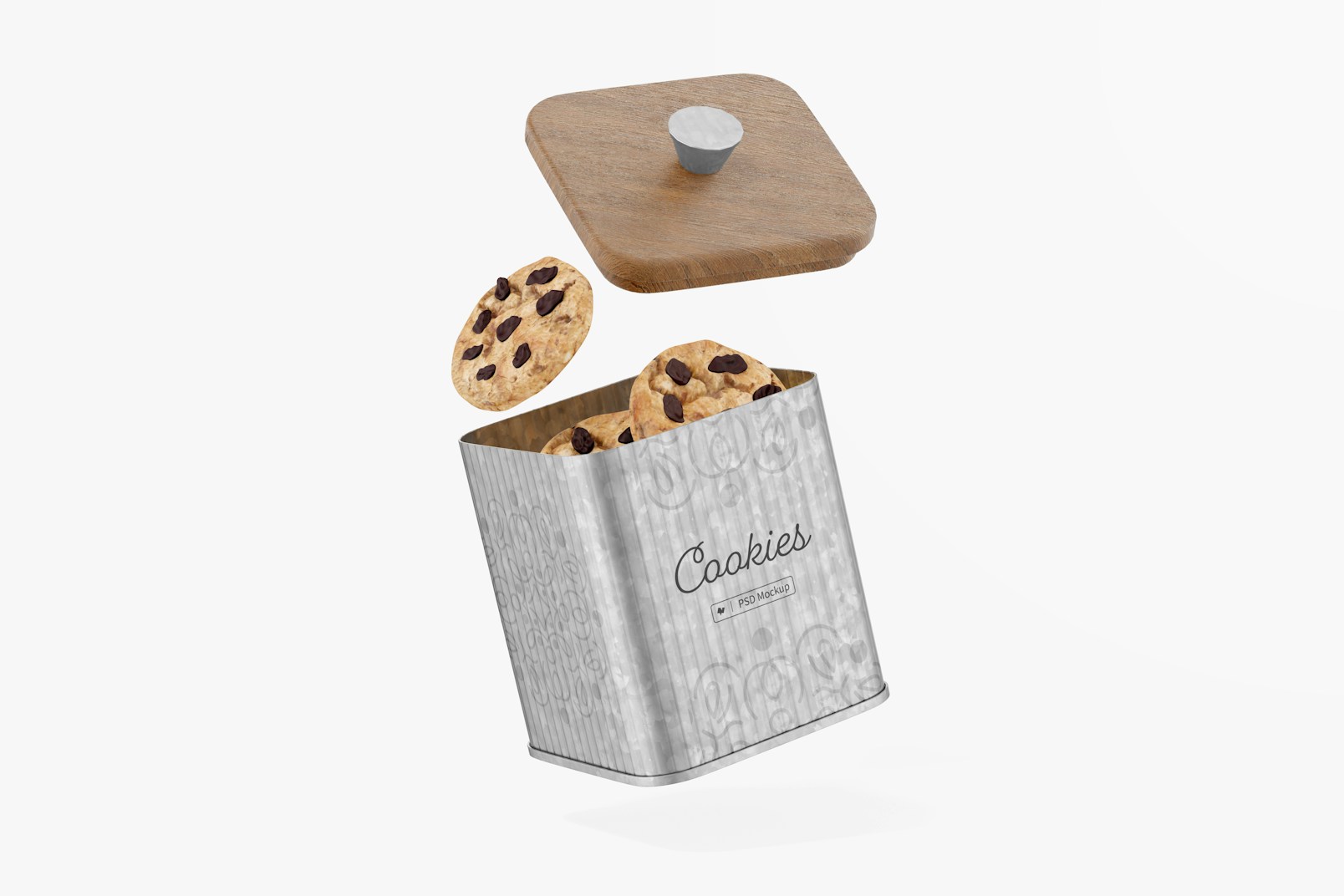 Square Canister Mockup, Falling
