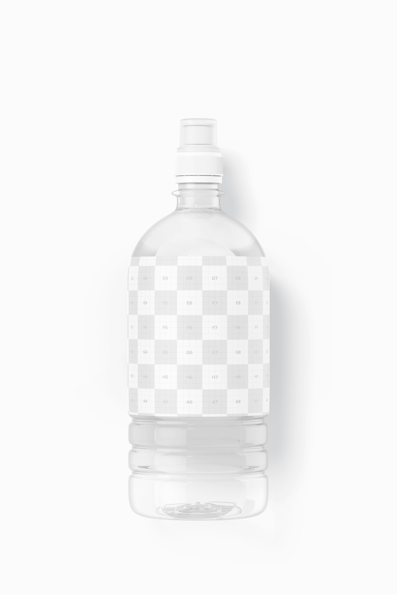 Water Bottle with Sport Cap Mockup, Top View