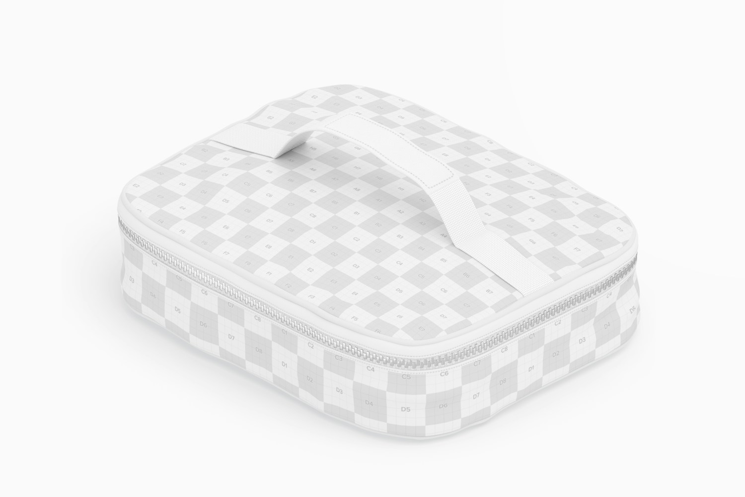 Three Sections Lunch Box Mockup, Isometric Left View