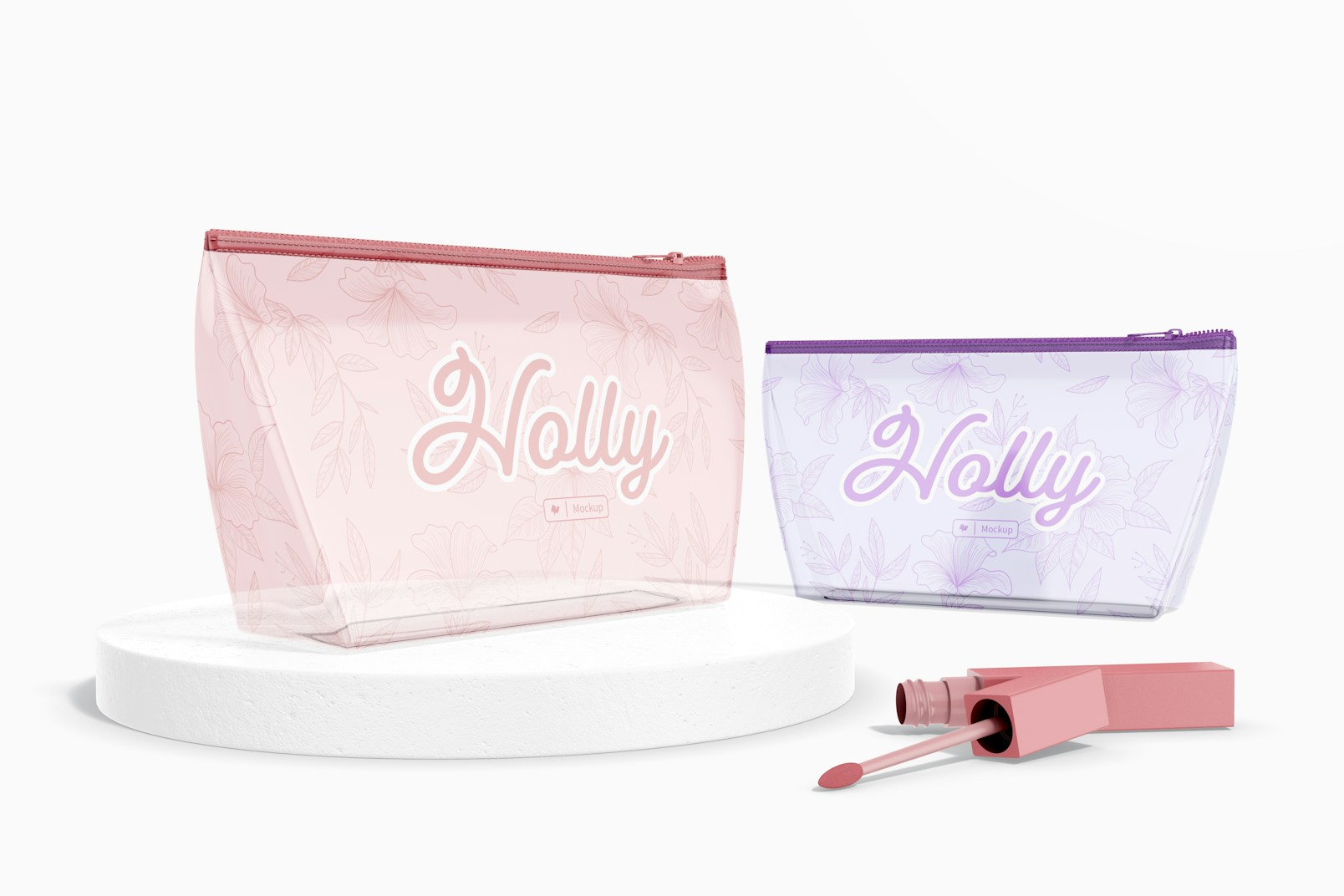 Clear Cosmetic Bags Mockup