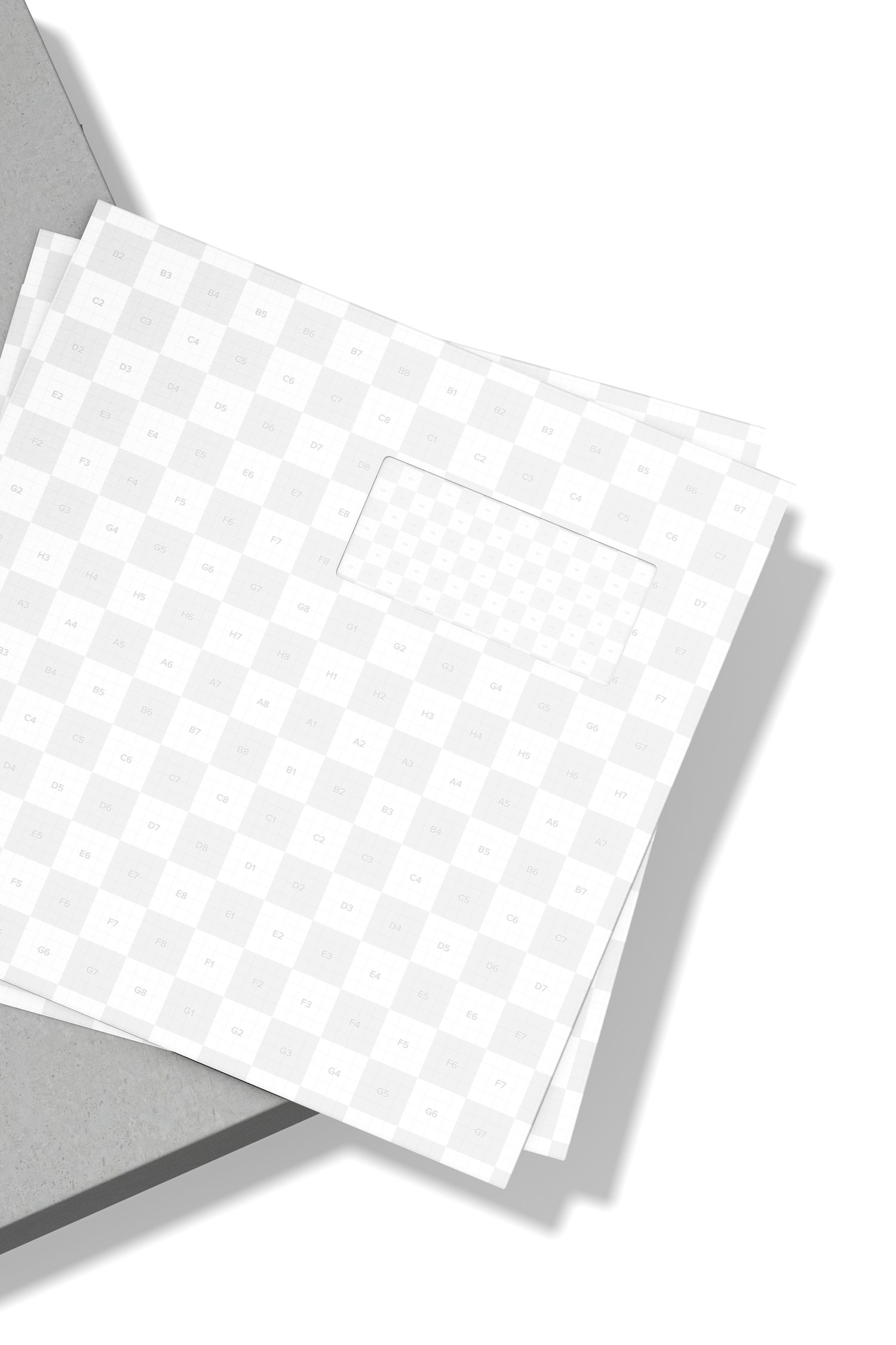 Square Envelope with Window Mockup