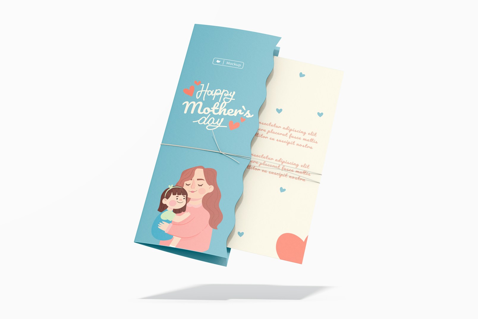 Mother’s Day Greeting Card Mockup, Falling