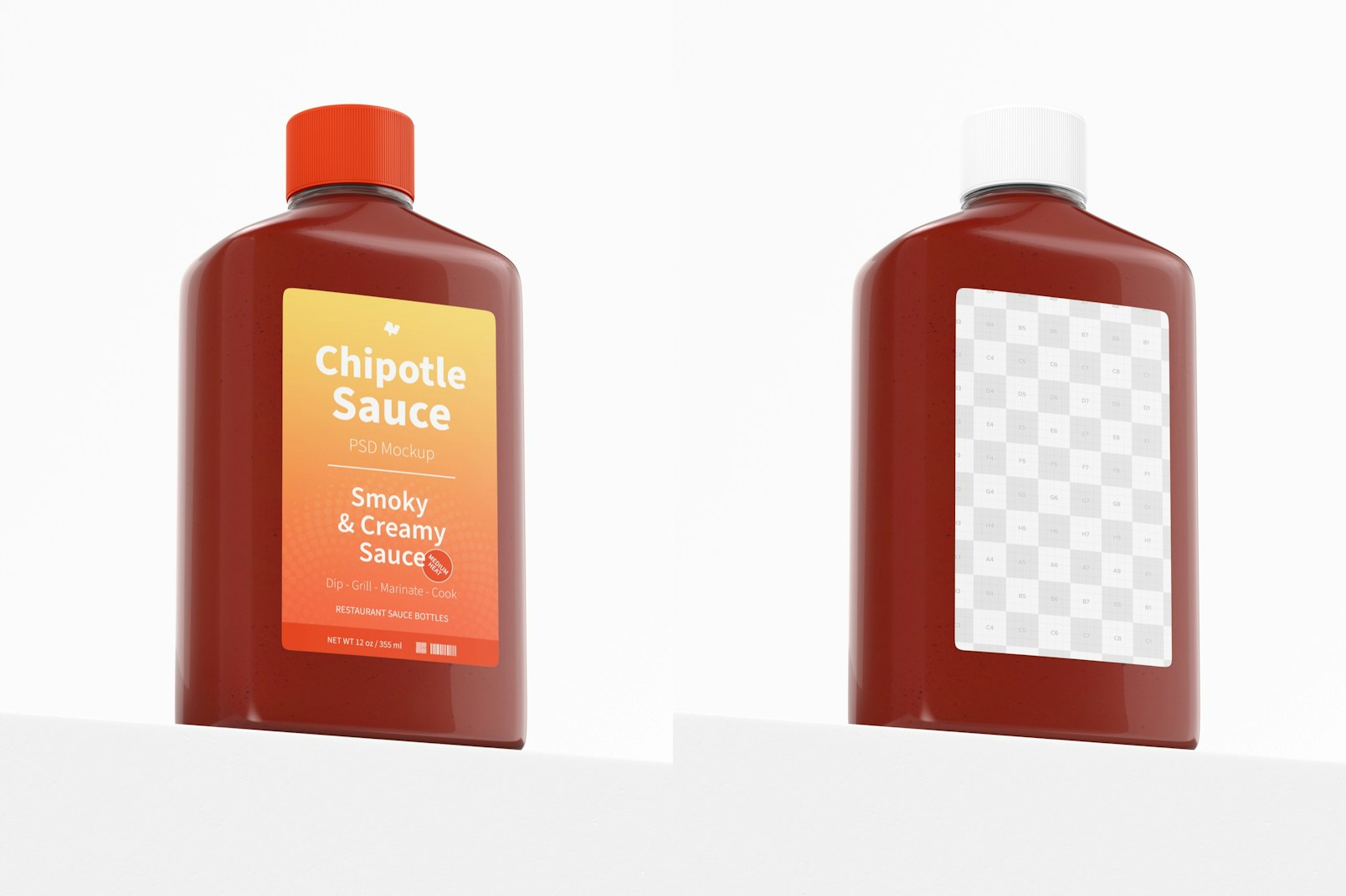 4 oz Chipotle Sauce Bottle Mockup