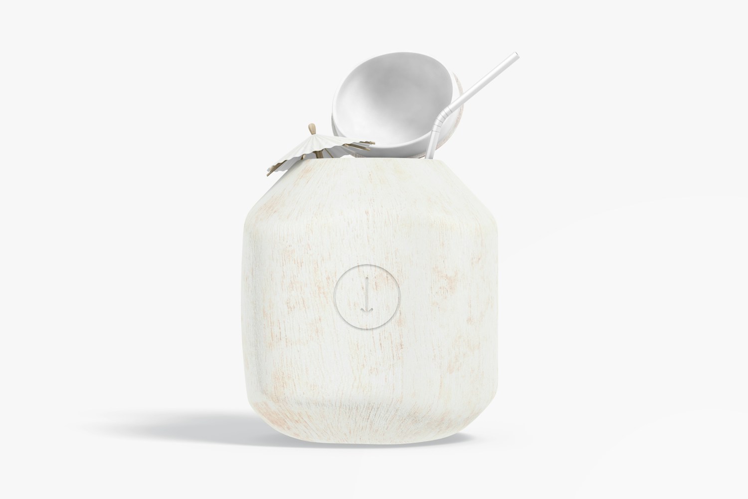 Customizable Coconut Mockup, Front View