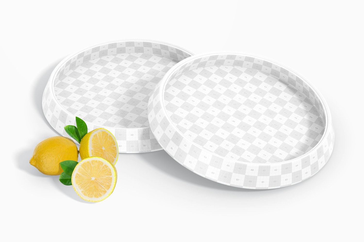 Japanese Style Plates Mockup, Perspective