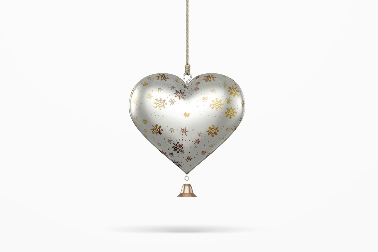 Maqueta de Corazón Metálico Decorativo de Navidad