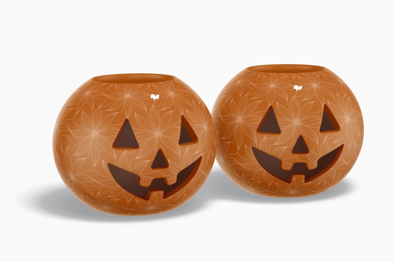 Ceramic Halloween Pumpkins Mockup