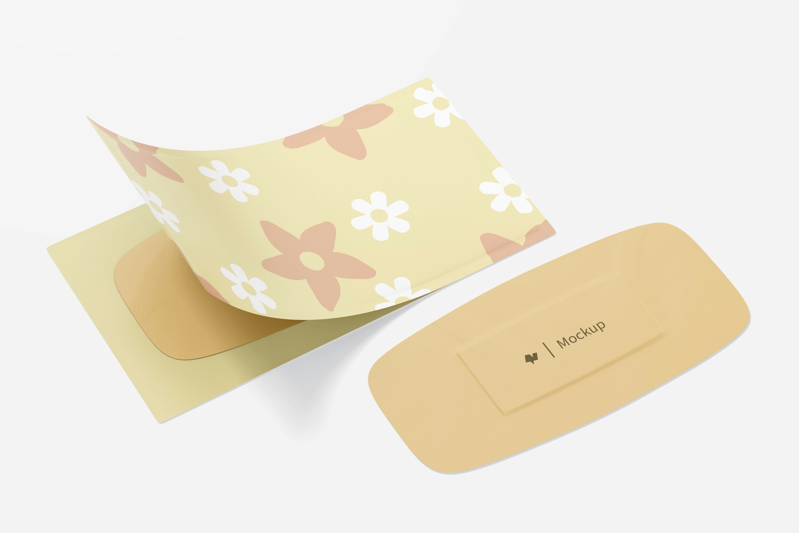 Oval Band Aids Mockup, Perspective