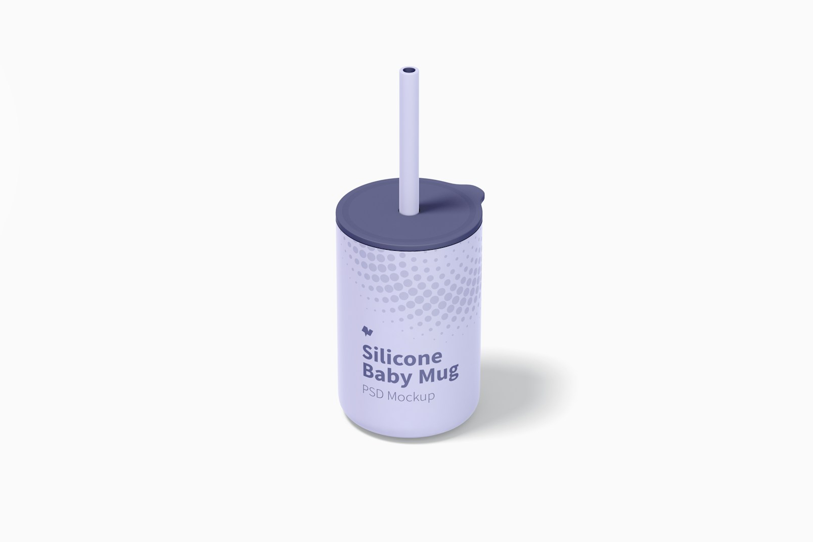 Silicone Baby Mug with Lid Mockup, Front View