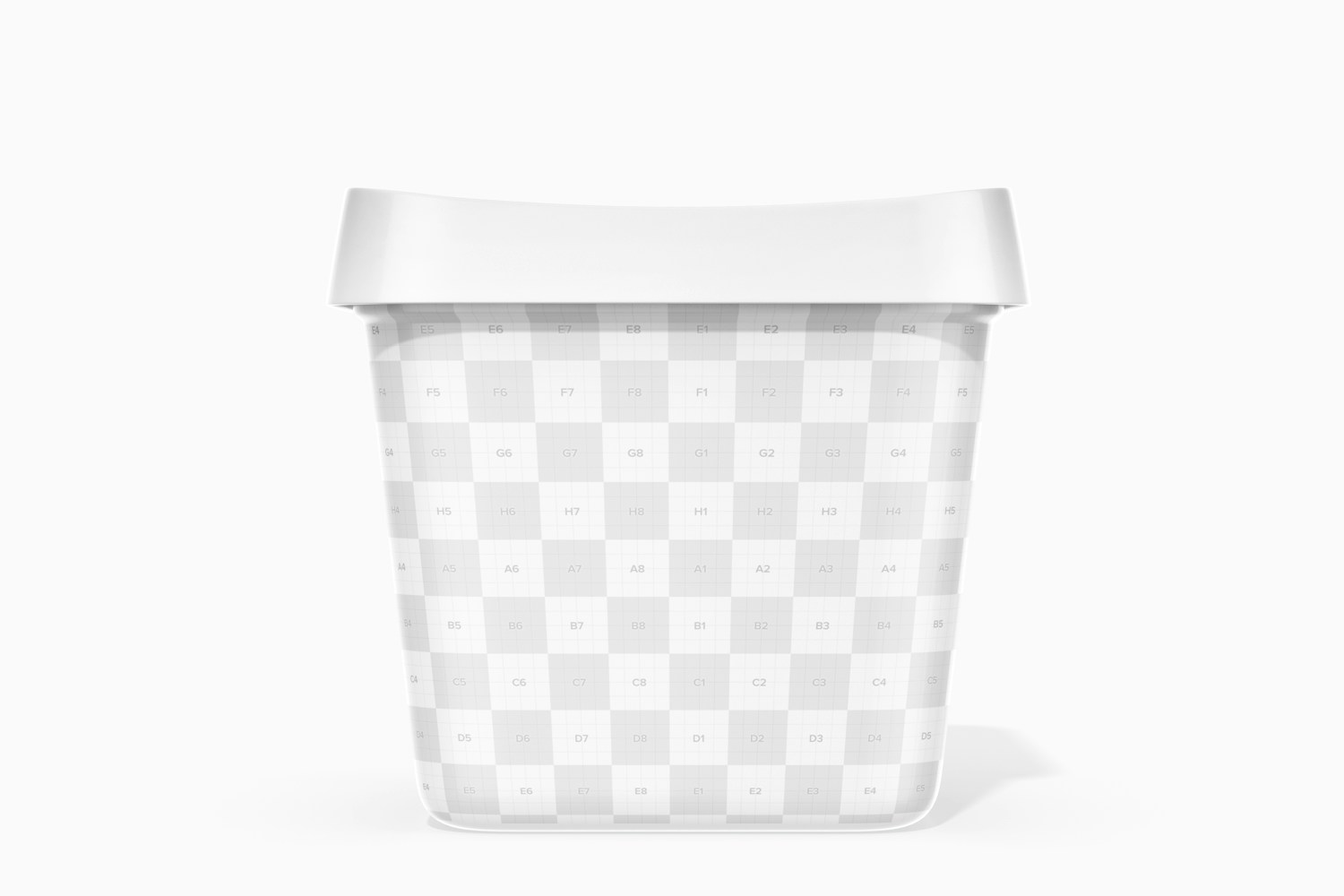Plastic Ice Cream Container Mockup, Front View