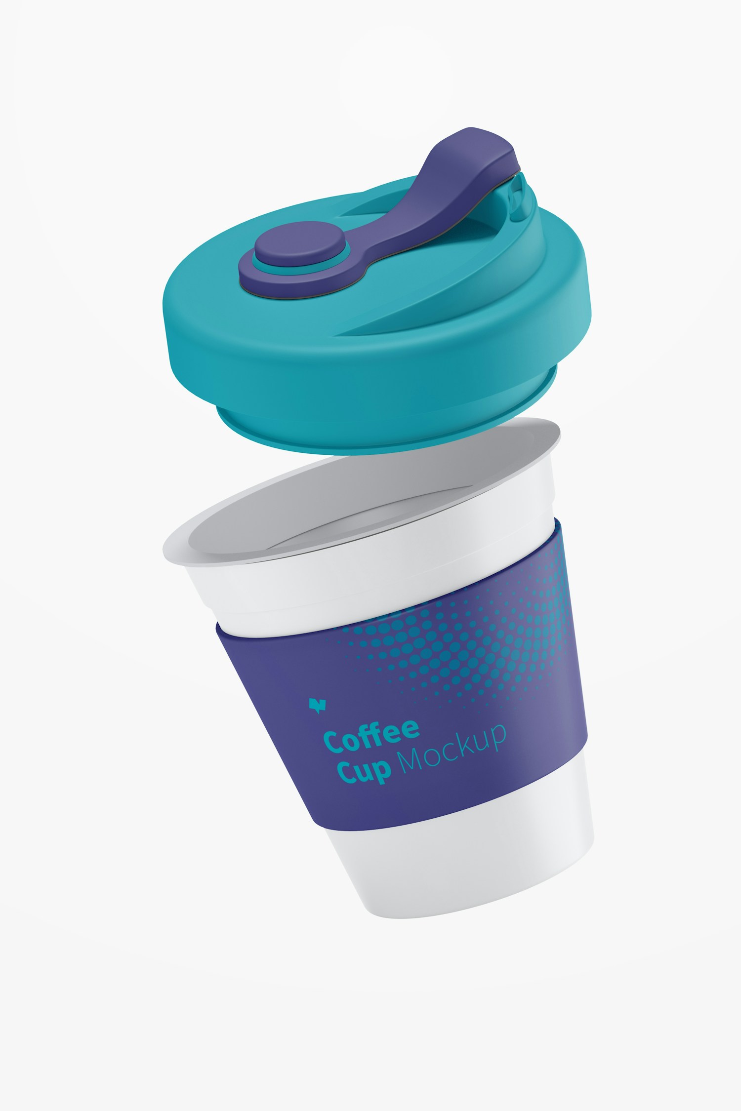 Coffee Cup with Lid Mockup, Falling