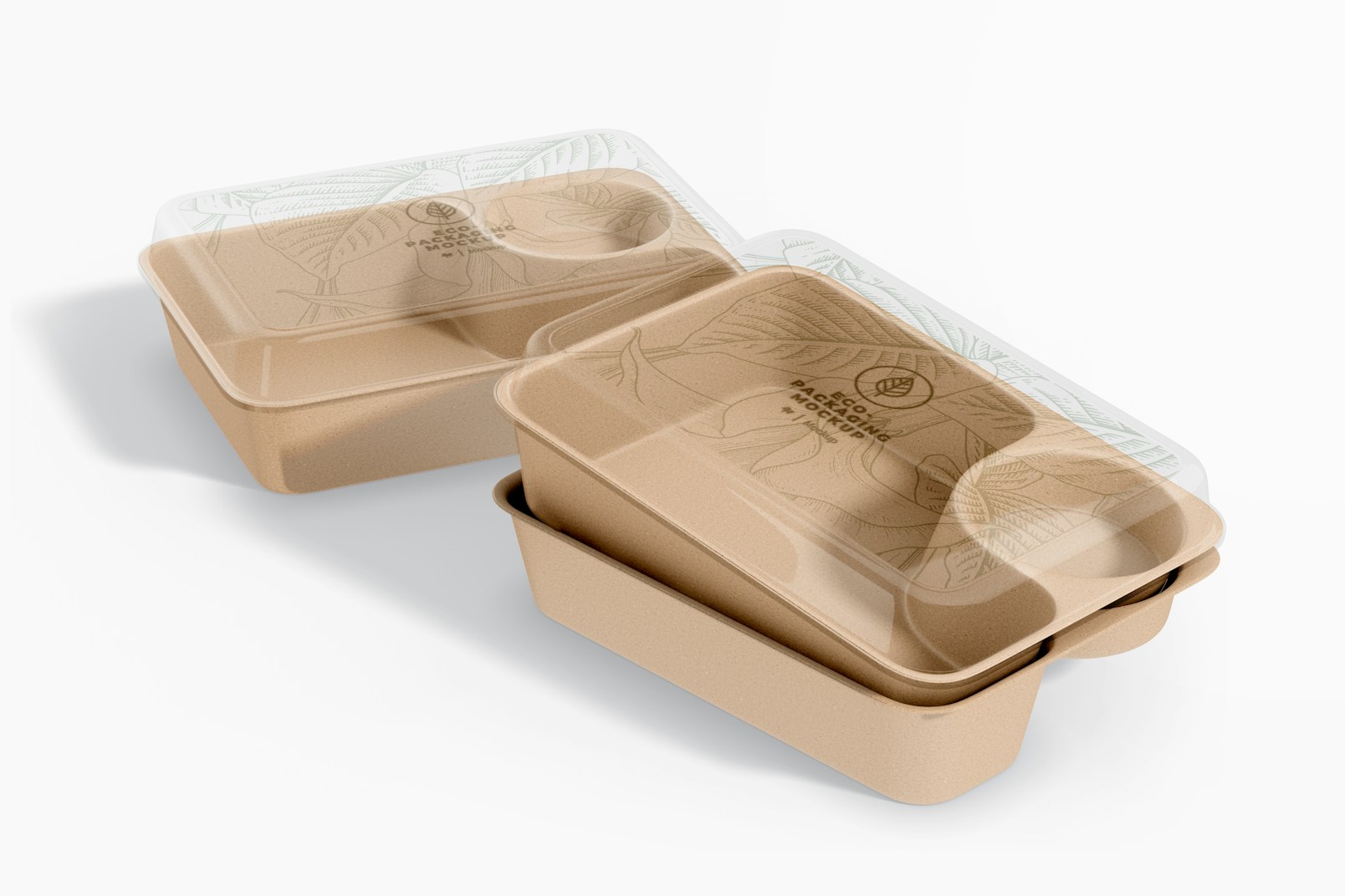 Eco Rectangular Food Containers Mockup