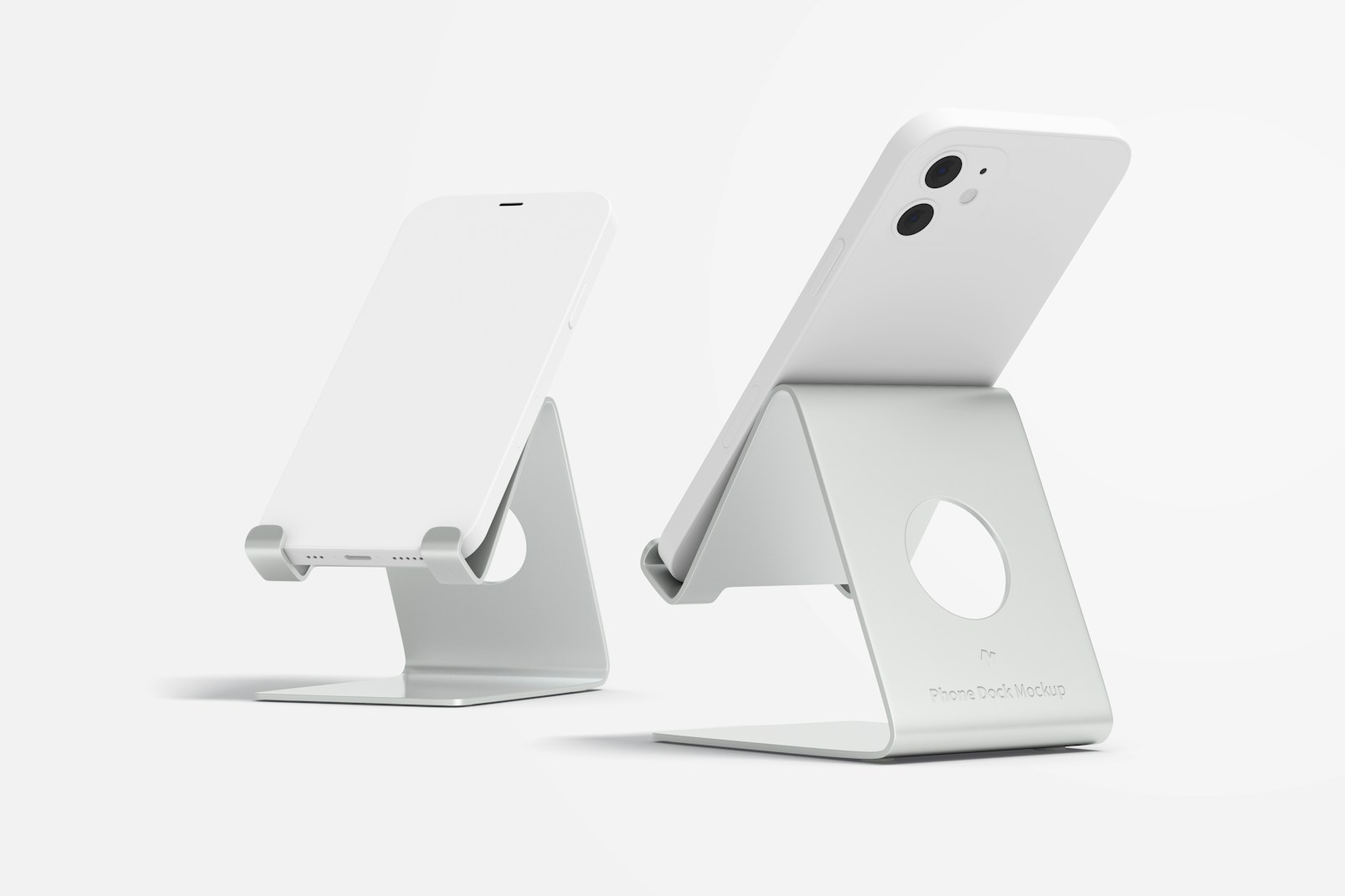 Phone Docks Mockup, Front and Back View