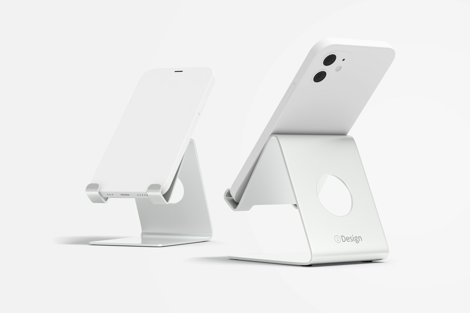 Phone Docks Mockup, Front and Back View Phone Docks Mockup, Front and Back View