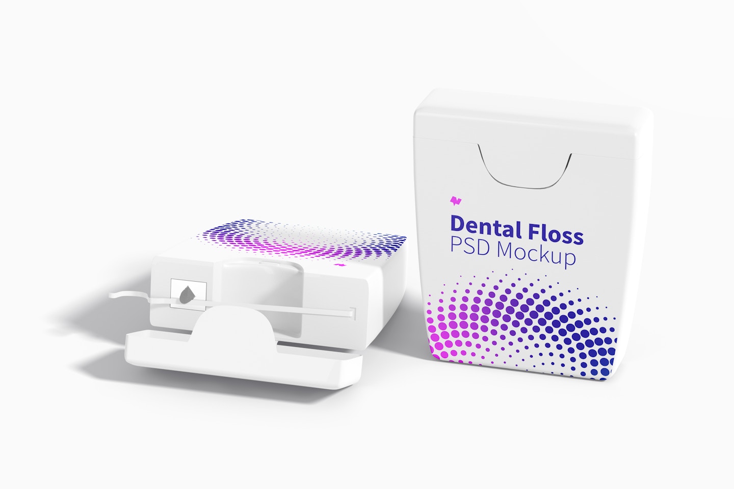 Dental Flosses Mockup, Standing and Dropped