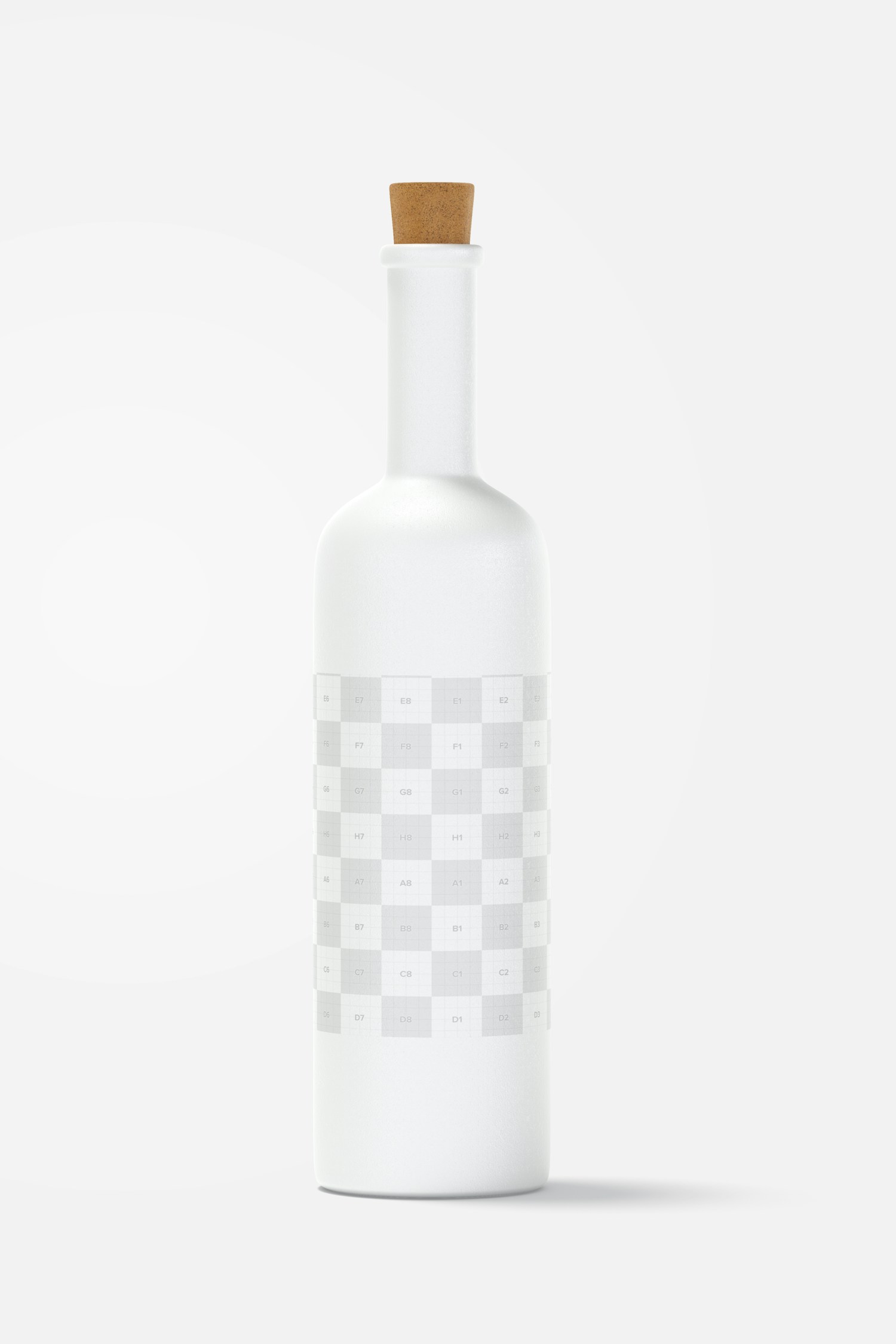 Long Neck Ceramic Bottle with Cork Mockup