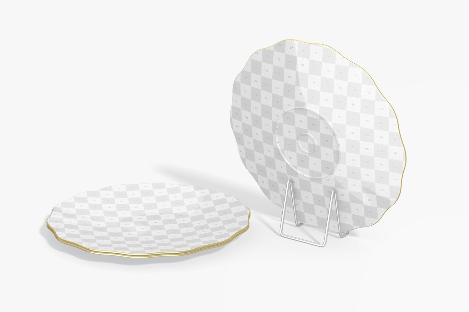 Irregular Flat Ceramic Plates Mockup