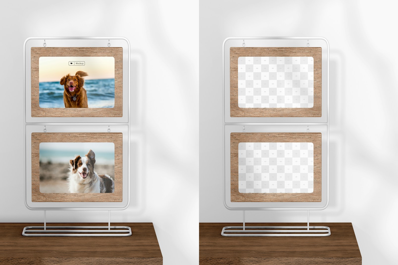Vertical Photo Frame Stand Mockup, Front View