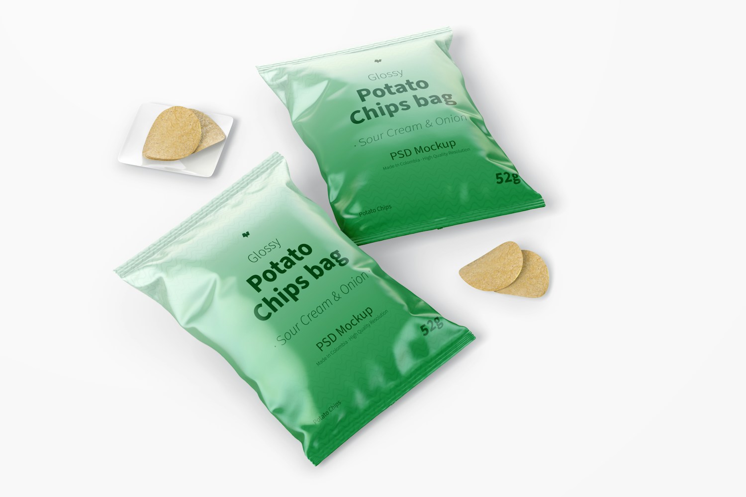 Glossy Chips Bag Mockup Glossy Chips Bag Mockup