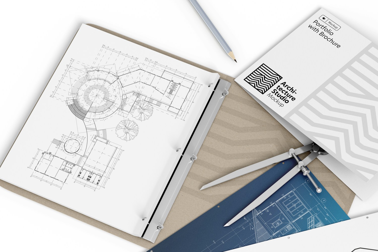Architecture Portfolio with Brochure Mockup