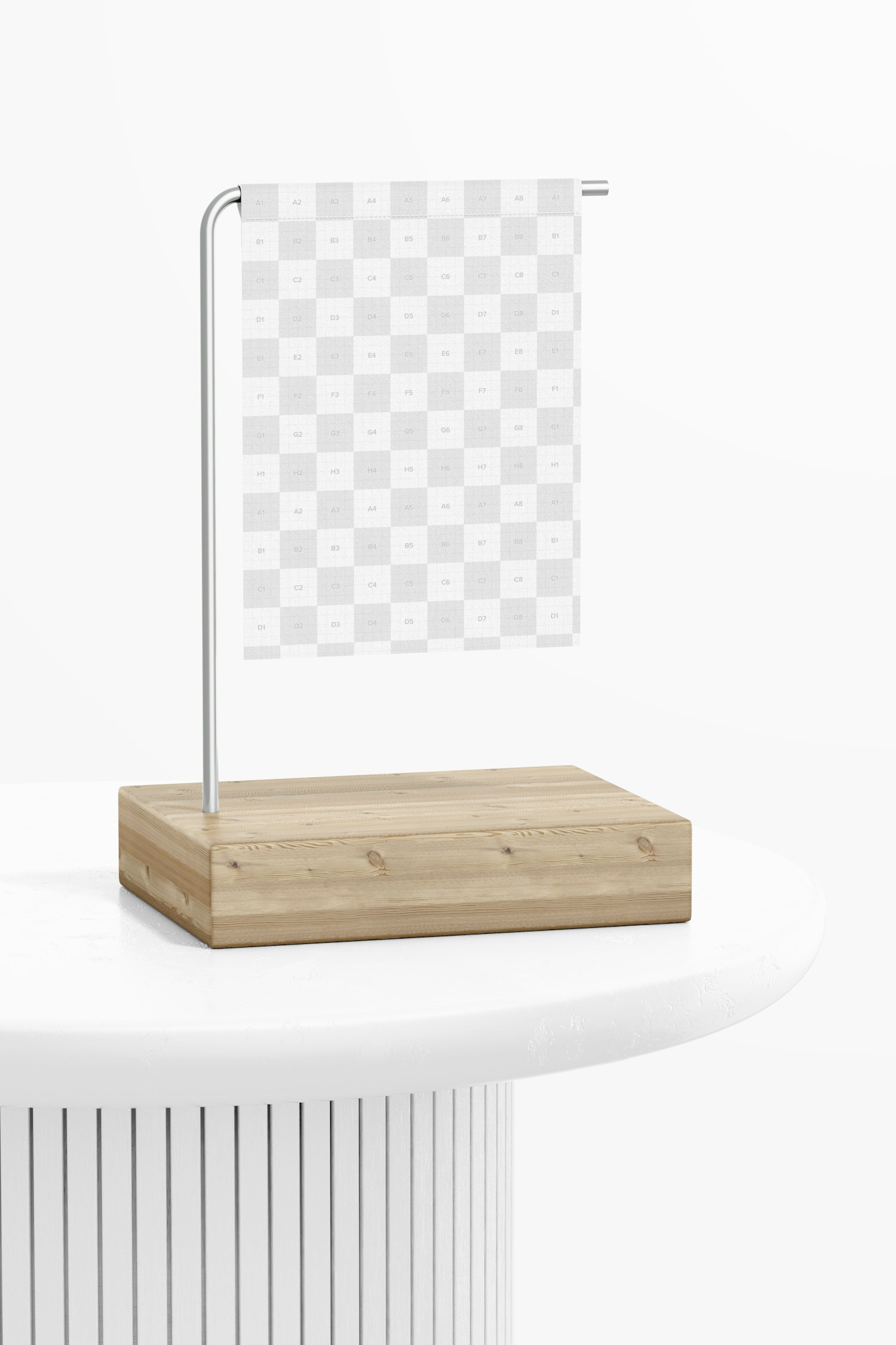 Table Hanging Sign Mockup, Perspective
