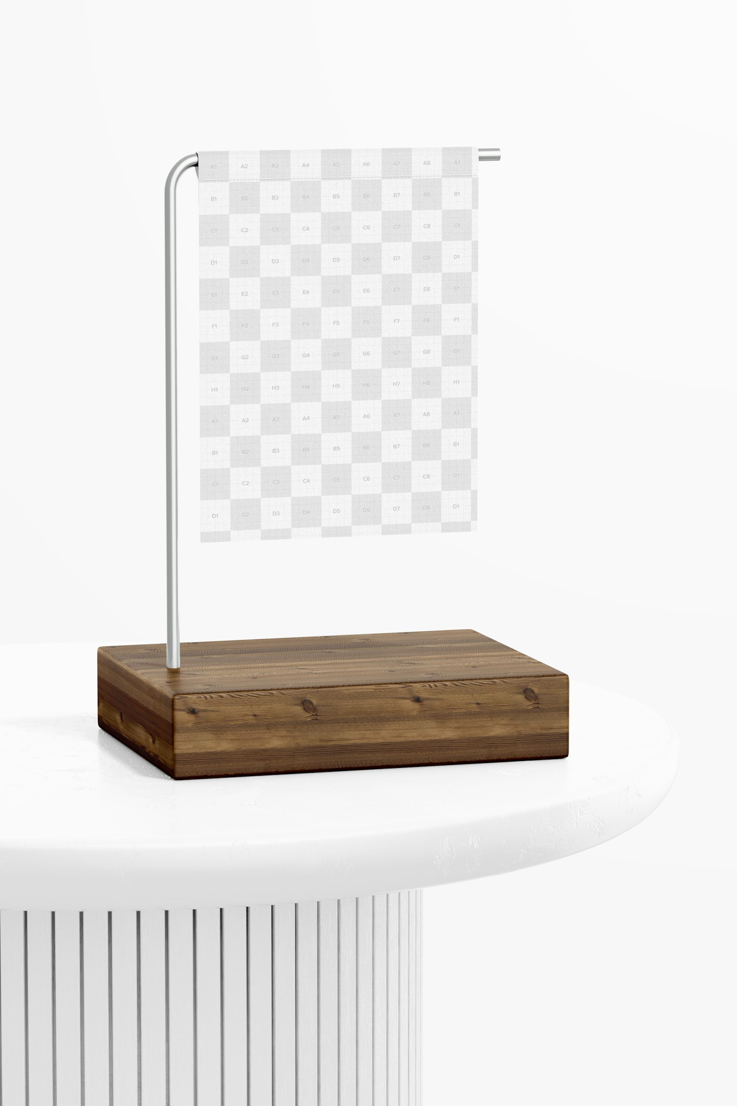 Table Hanging Sign Mockup, Perspective