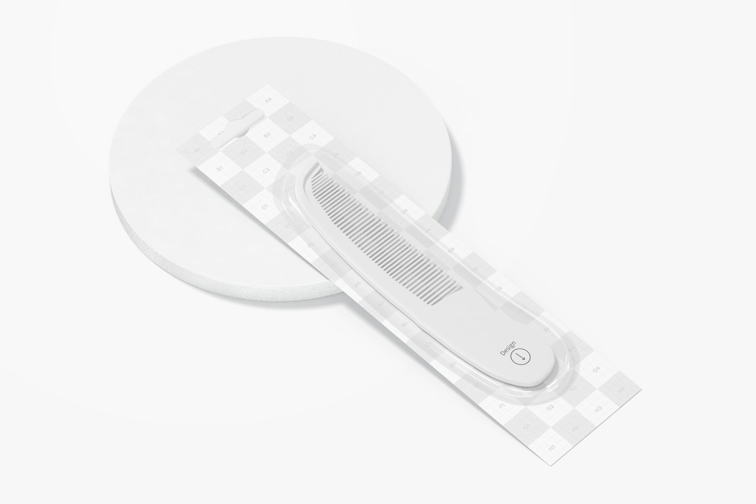 Baby Comb Blister Mockup, Top View Baby Comb Blister Mockup, Top View
