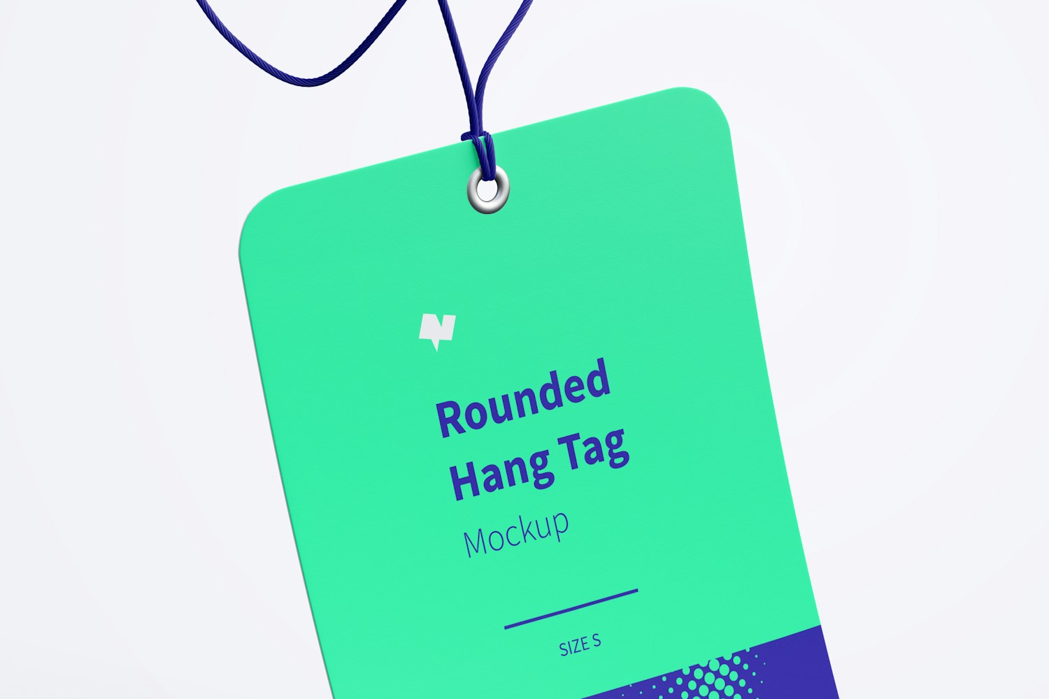 Rounded Hang Tag Mockup with String, Falling