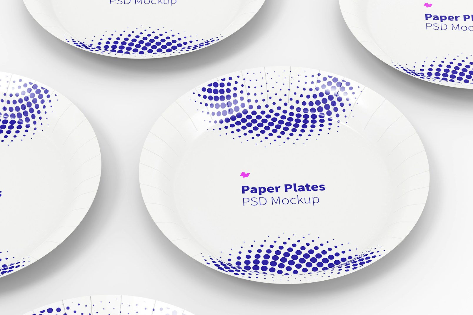Paper Plate Set Mockup