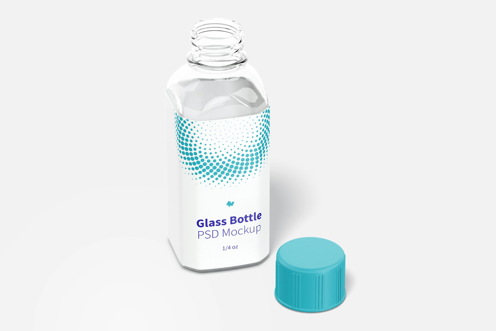 1/4 oz Glass Bottle Mockup, Front View