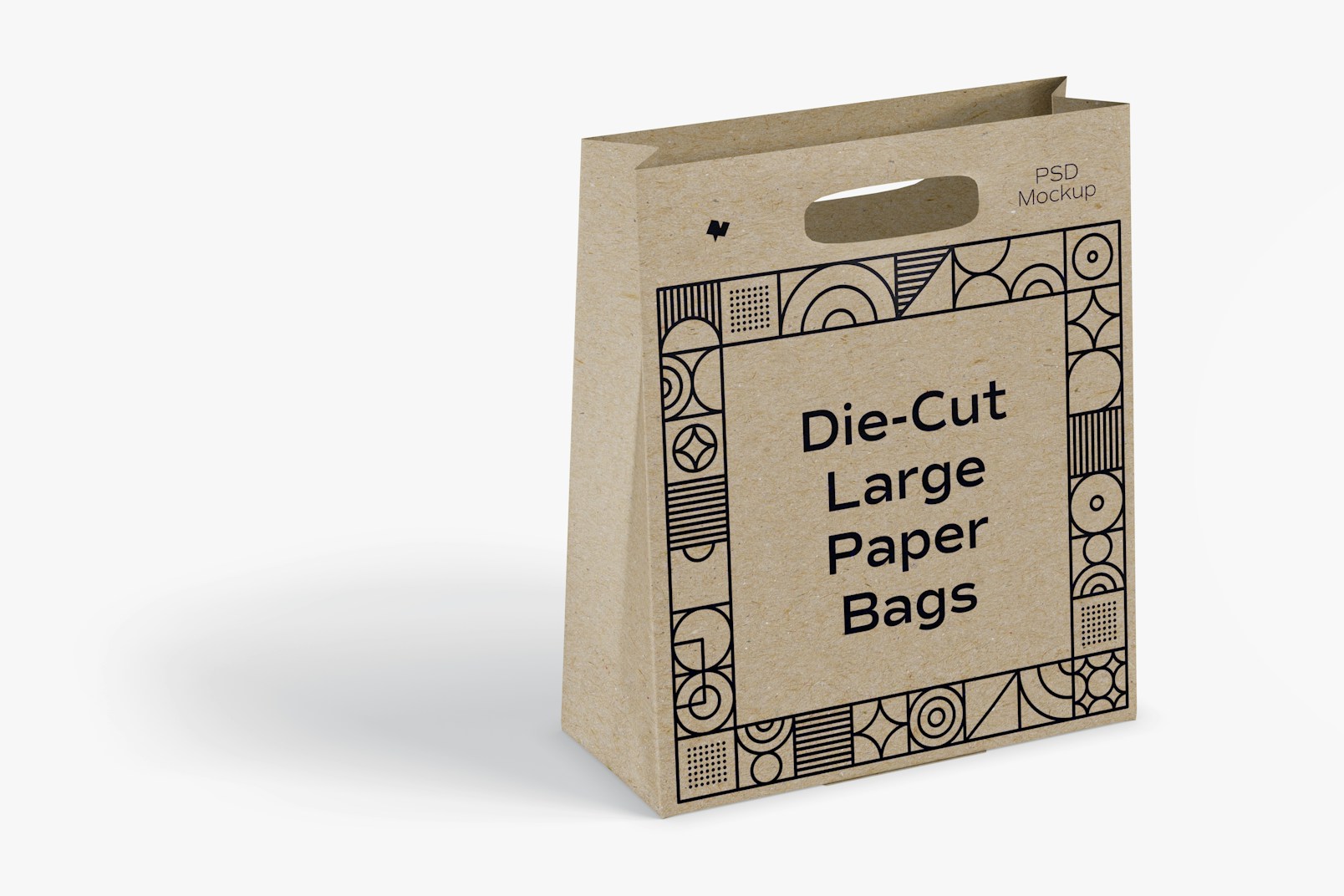 Die-Cut Large Paper Bag Mockup