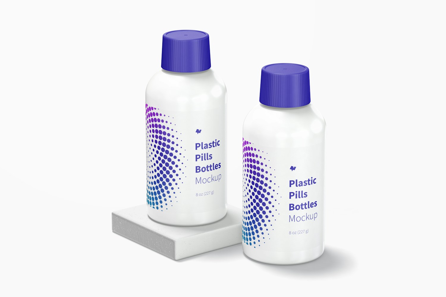 Plastic Pills Bottles Mockup, Perspective Plastic Pills Bottles Mockup, Perspective