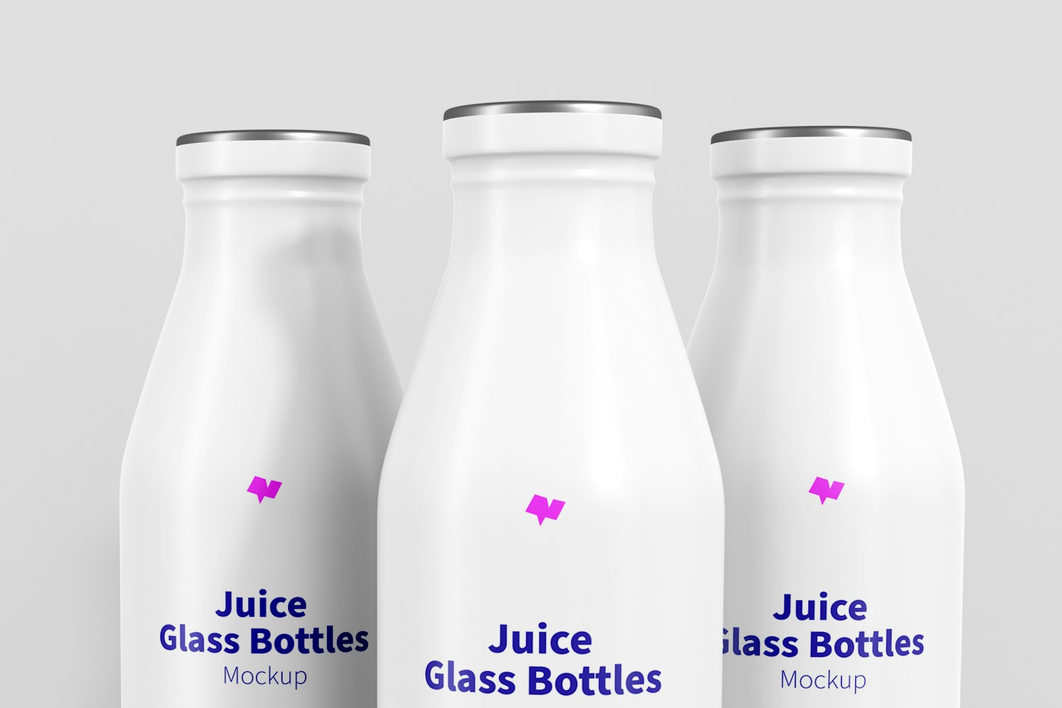 Juice Glass Bottles Set Mockup