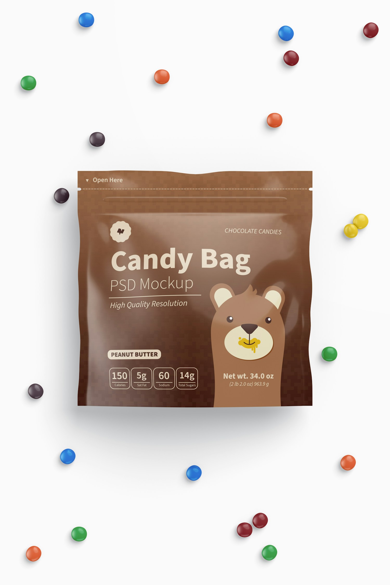 Candy Bag Mockup, Top View