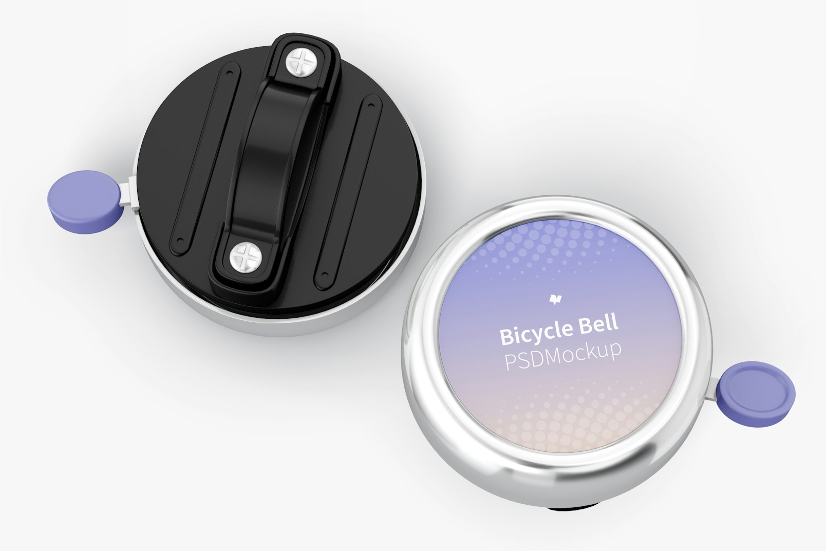 Bicycle Bells Mockup, Back and Front View
