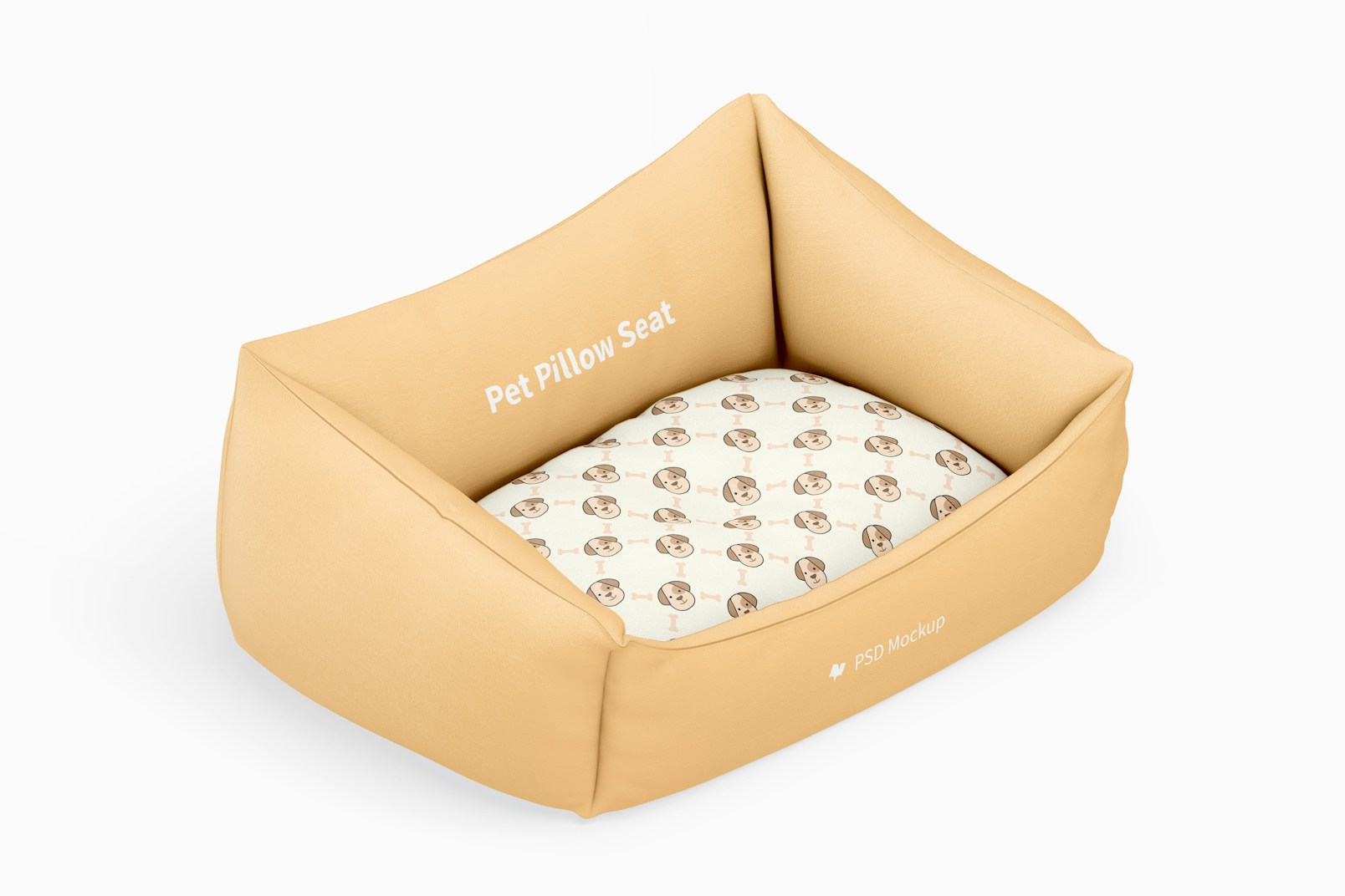 Pet Pillow Seat Mockup, Isometric Right View