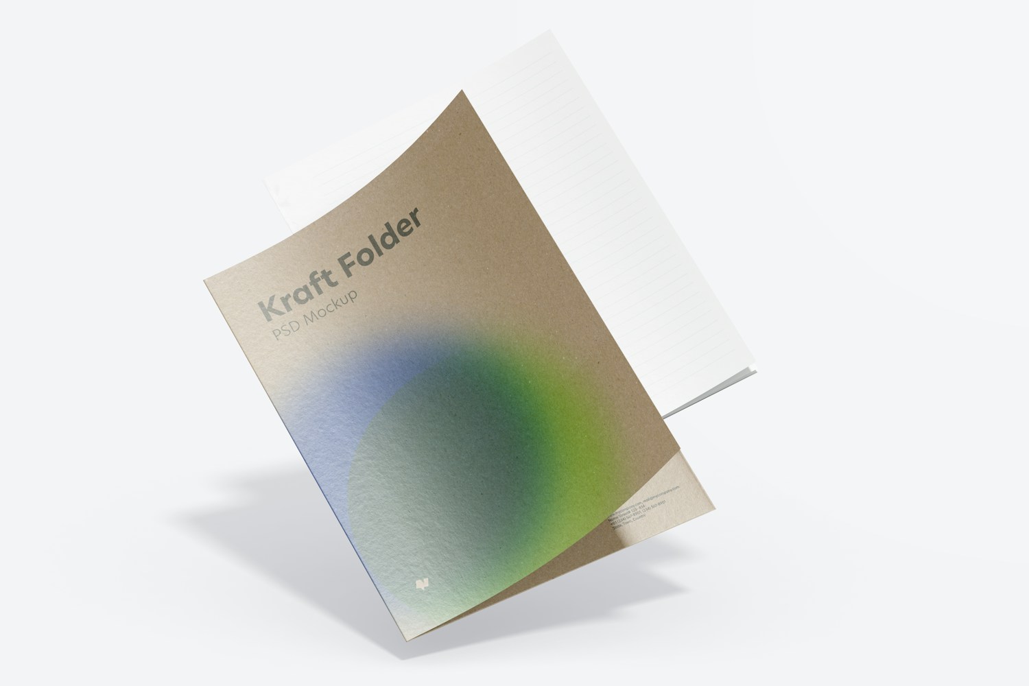 Kraft Folder Mockup, Falling Kraft Folder Mockup, Falling