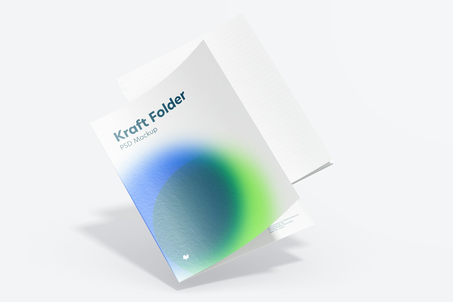 Kraft Folder Mockup, Falling Kraft Folder Mockup, Falling
