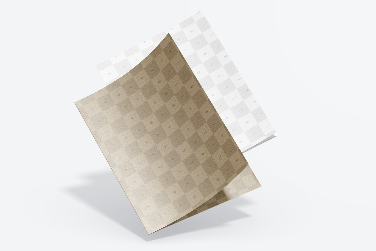 Kraft Folder Mockup, Falling Kraft Folder Mockup, Falling