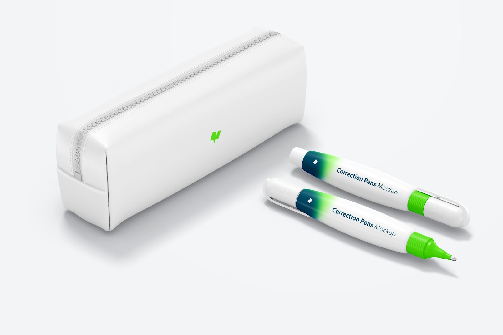 Correction Pens with Pencil Case Mockup