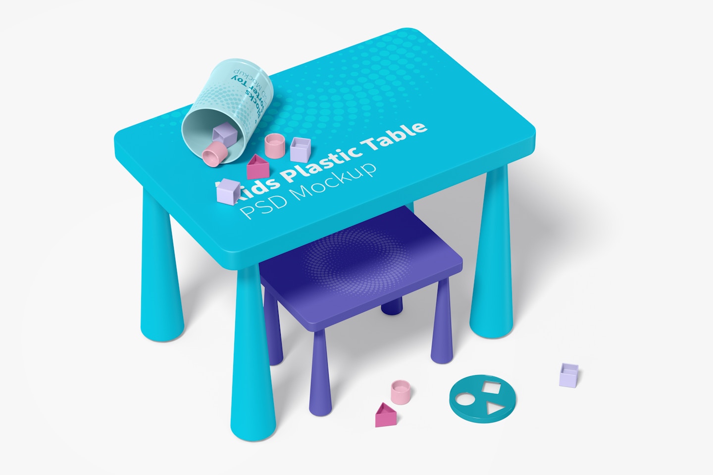 Kids Plastic Table Mockup