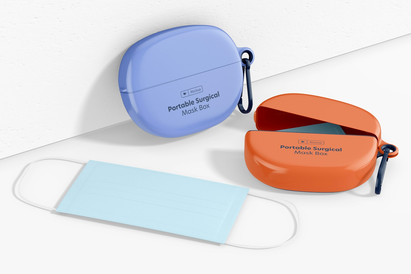 Portable Surgical Mask Box Mockup, Perspective