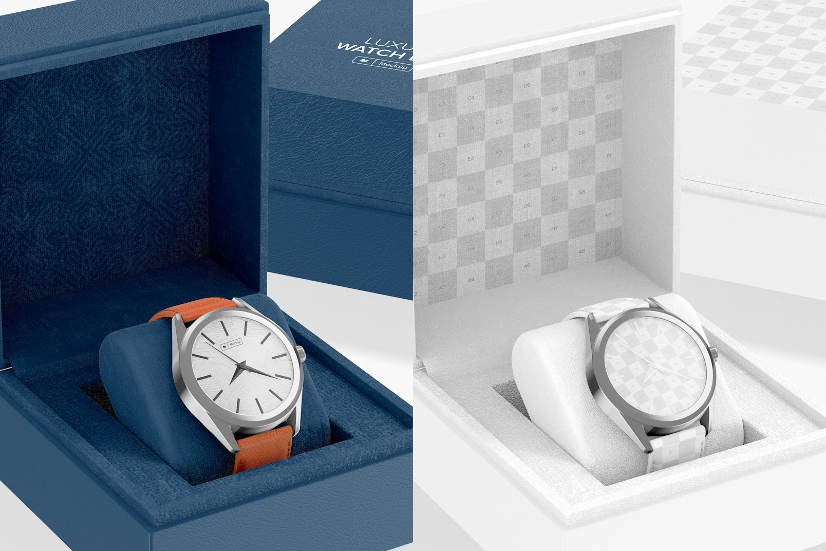 Luxury Watch Boxes Mockup, Close Up
