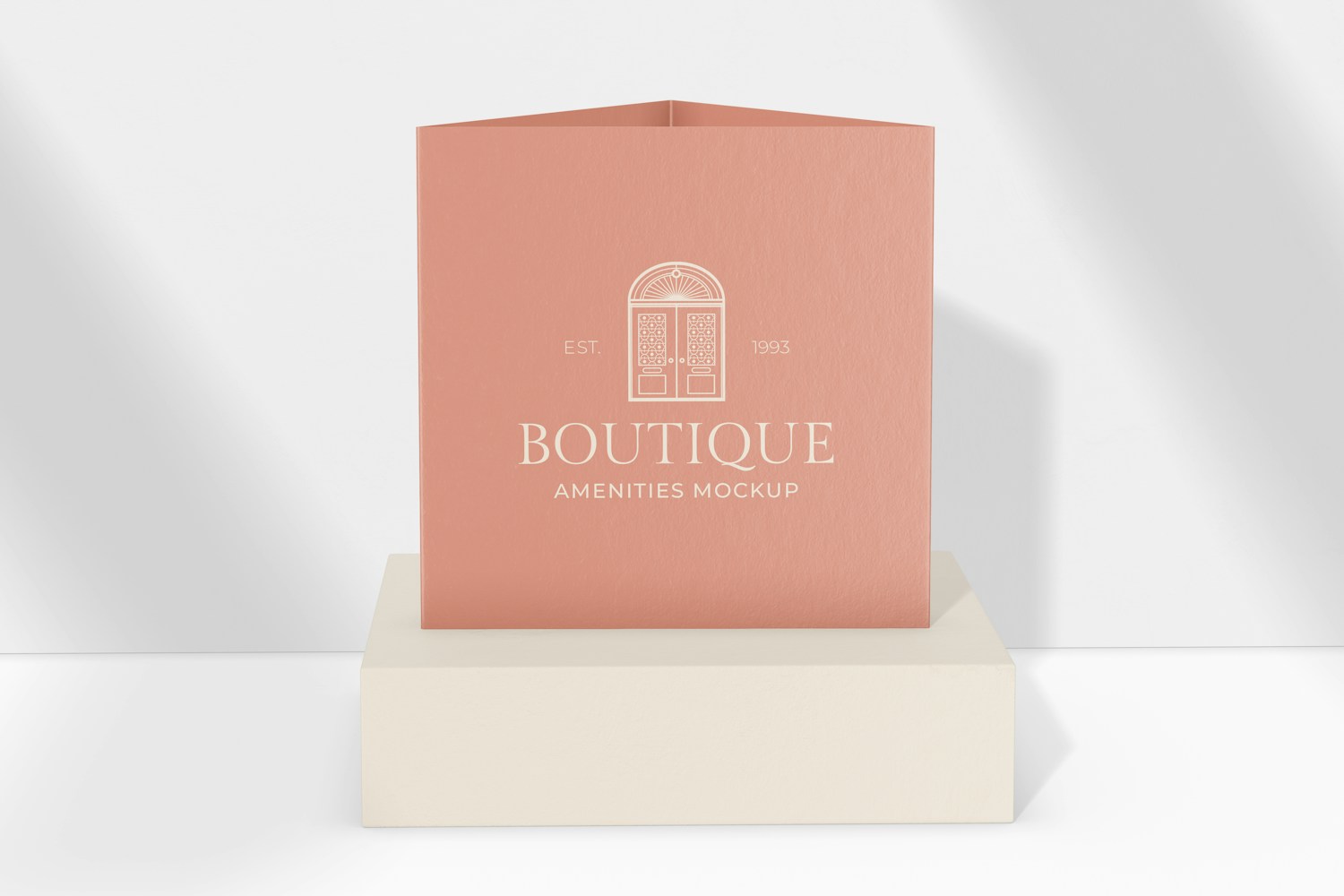Hotel Table Tent Mockup, Front View