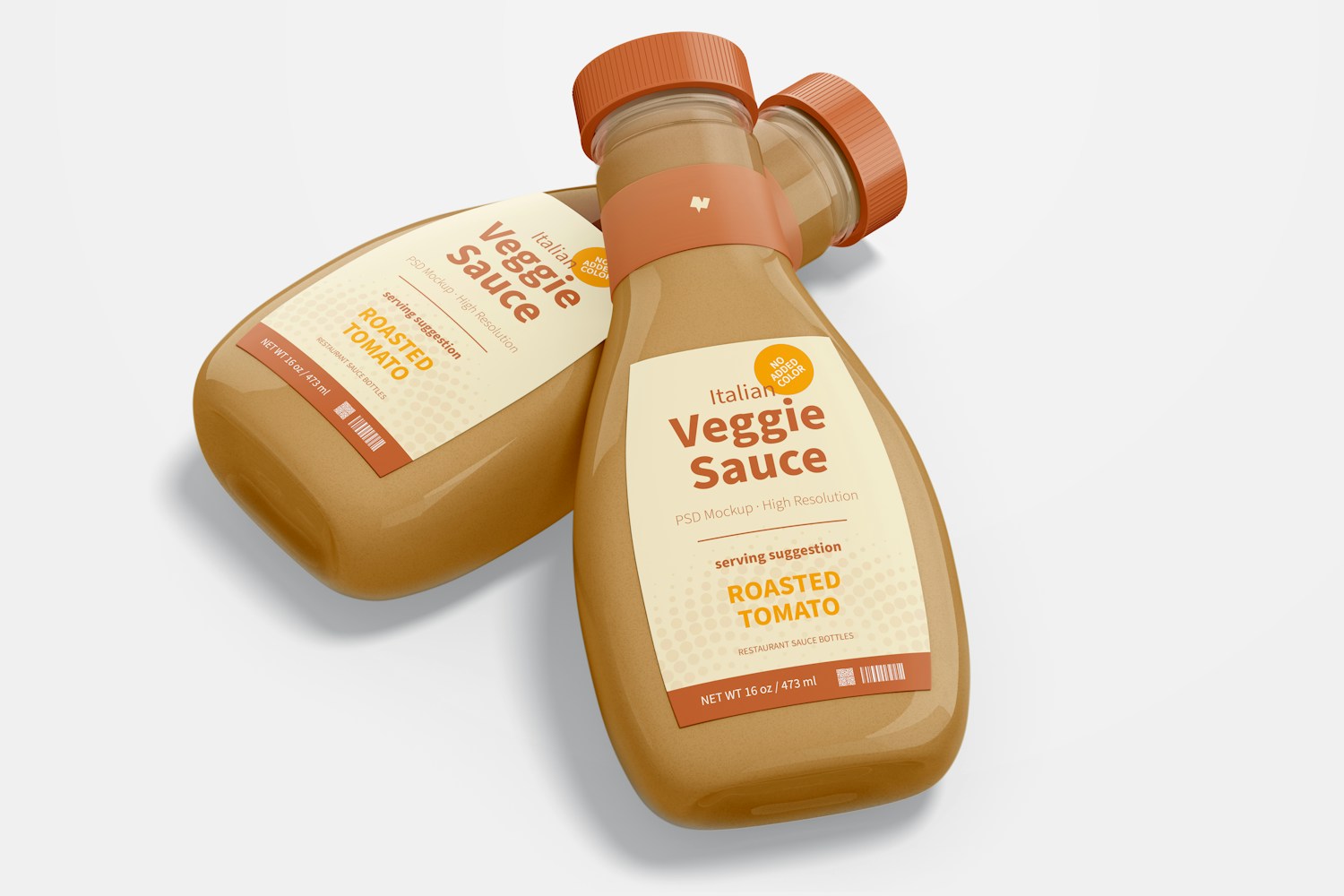 Maqueta de Botella de Salsa Vegetariana, Caída