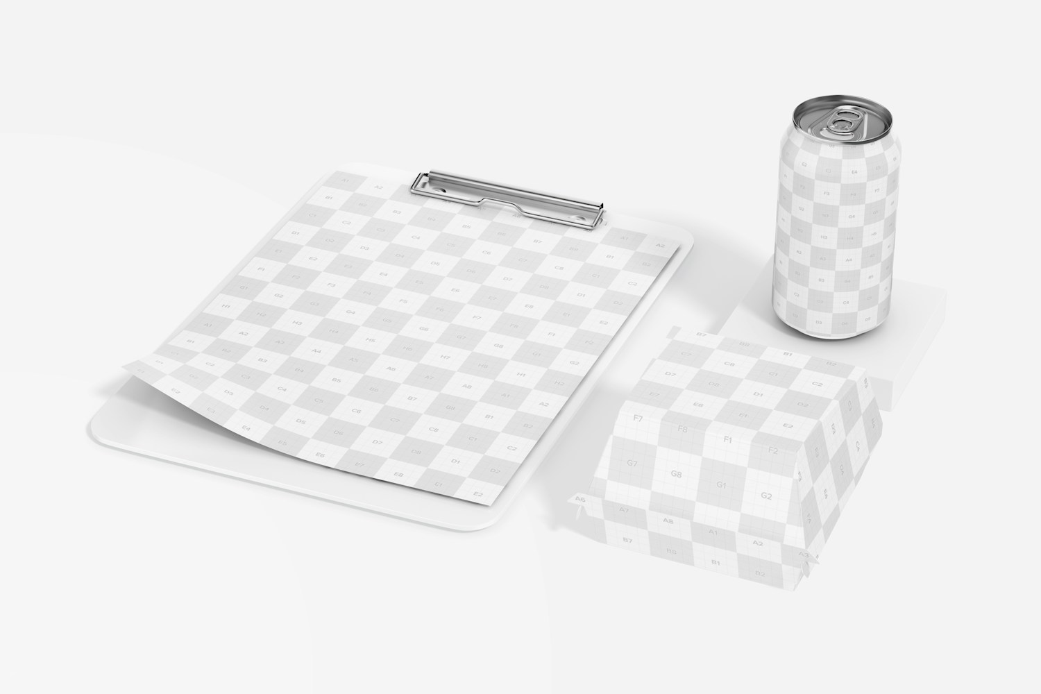 Stationery with Burger Box Mockup, Right View