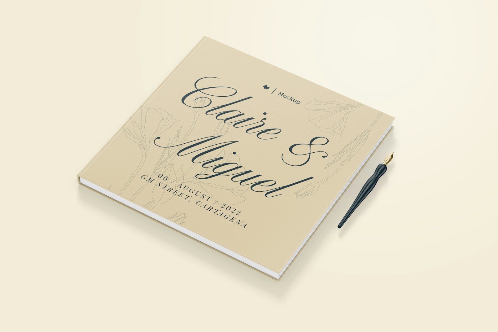 Guest Book Mockup, Perspective