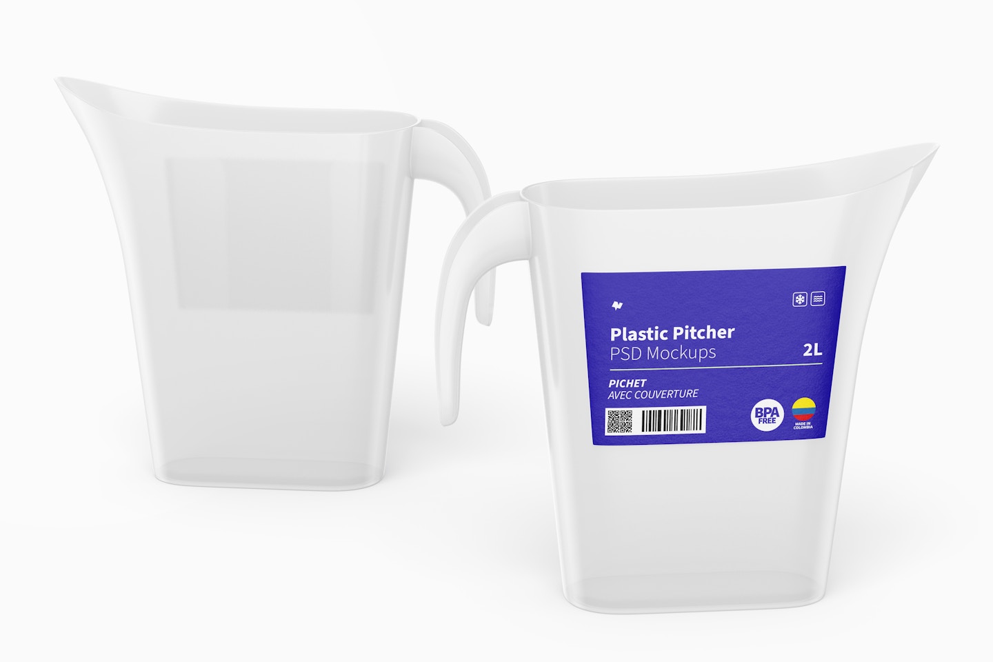 Plastic Pitchers Mockup, Front View